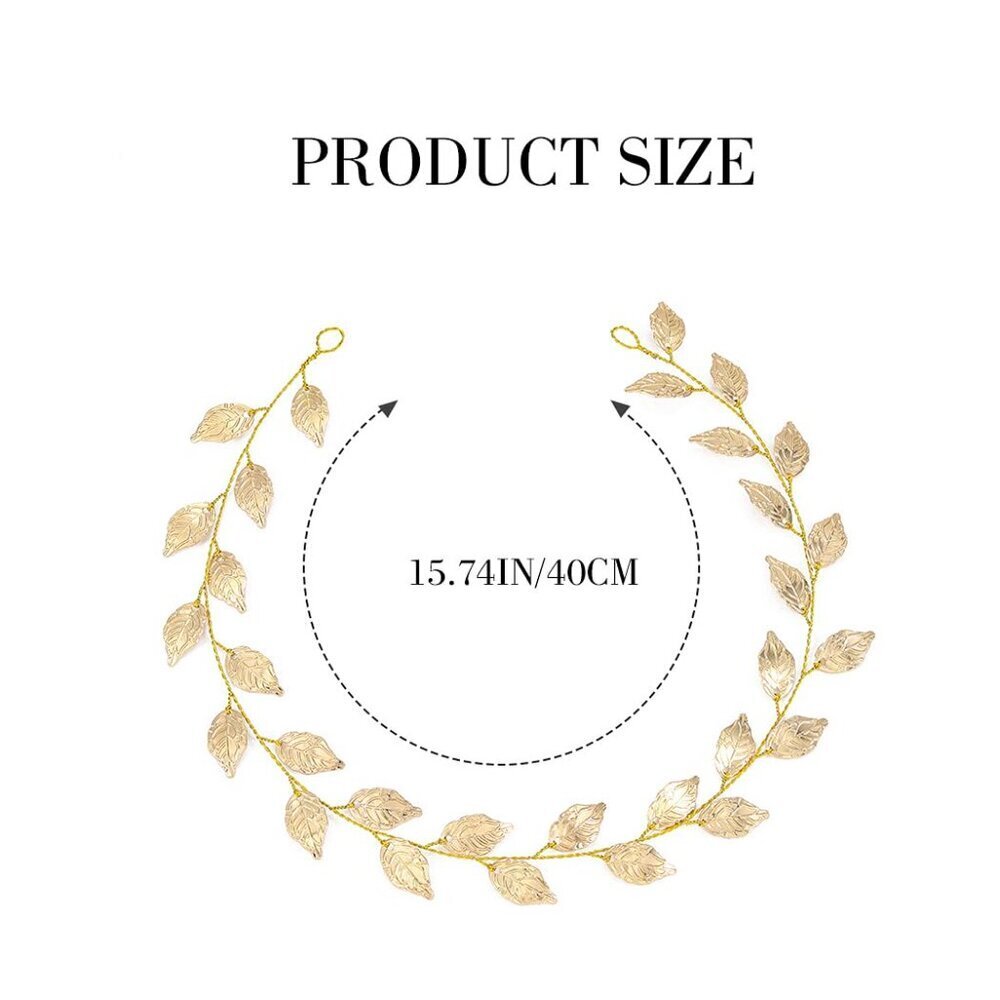 Wedding Headband Gold Leaf Bridal Headpieces for Bridesmaid and Flowergirls 15.7 - Picture 4 of 8